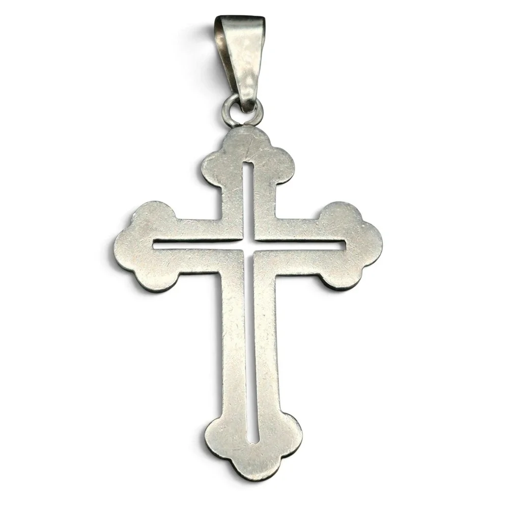 Taxco Mexico Sterling Silver Cutout Cross Pendant Men OS Silver Excellent‎ 925
